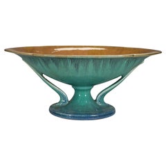 Bol Art Déco Orian Turquoise de Roseville Pottery, 1935
