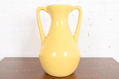 Roseville Pottery Arts & Crafts Large Yellow Glazed Handled Art Pottery Jug