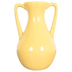 Roseville Pottery Arts & Crafts Large Yellow Glazed Handled Art Pottery Jug