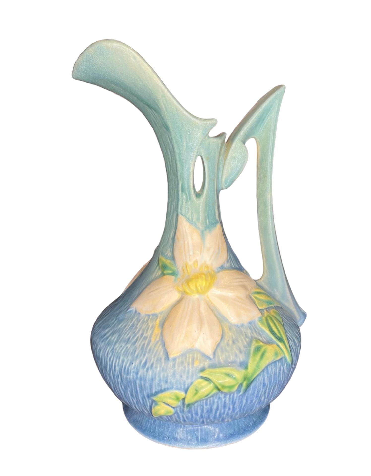 Repoussé Roseville Pottery Clematis Flower Vase