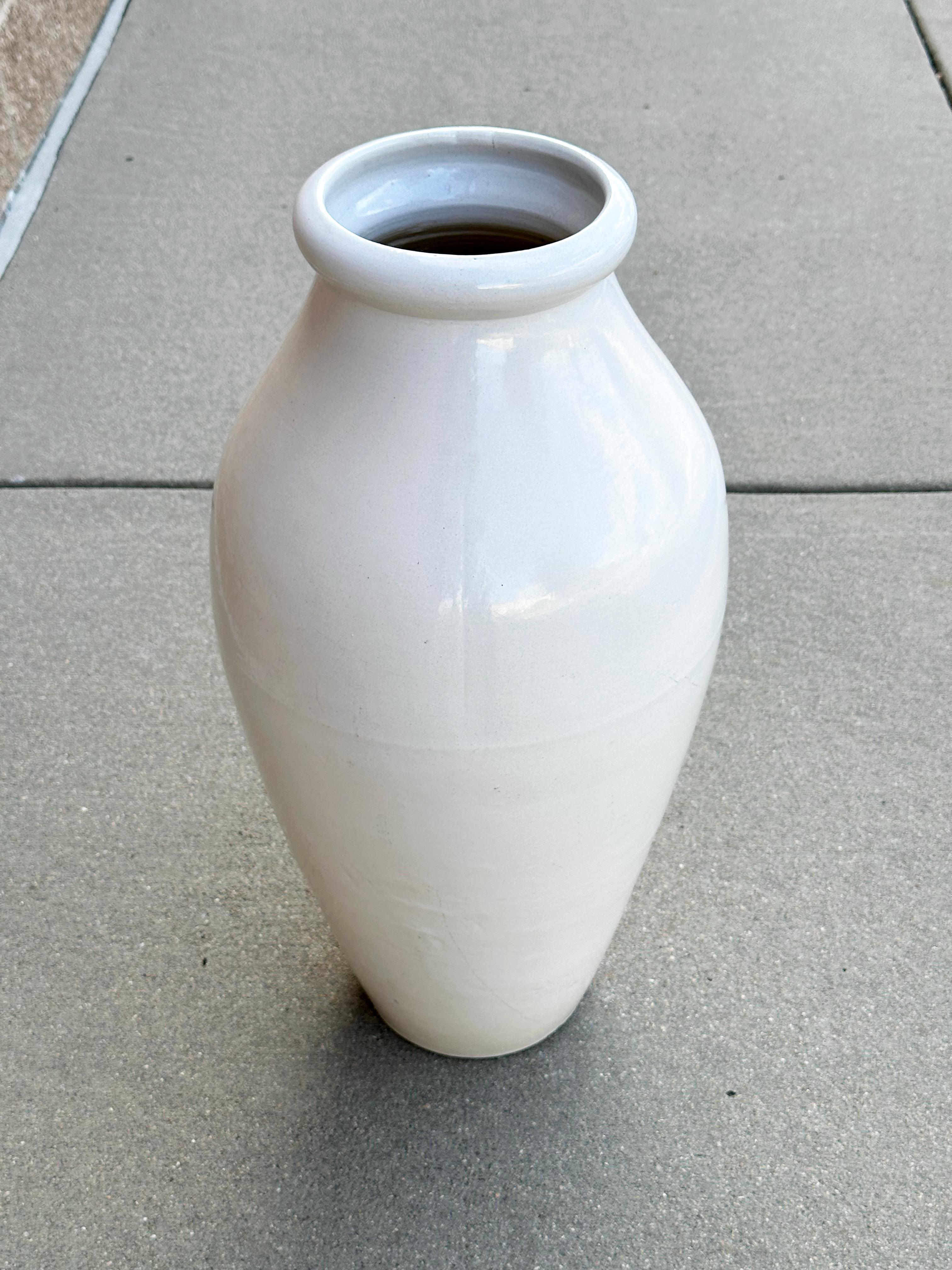 Glazed Robinson Ransbottom Pottery Co. Monumental Floor Vase For Sale
