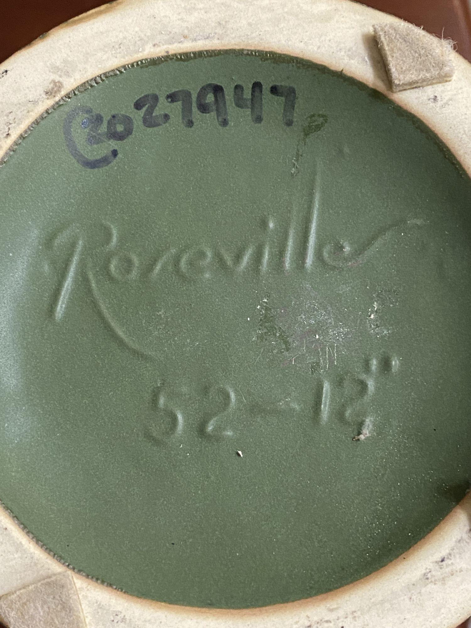 Roseville Pottery Foxglove Vase, Green Shape 52-12 Circa 1942 1