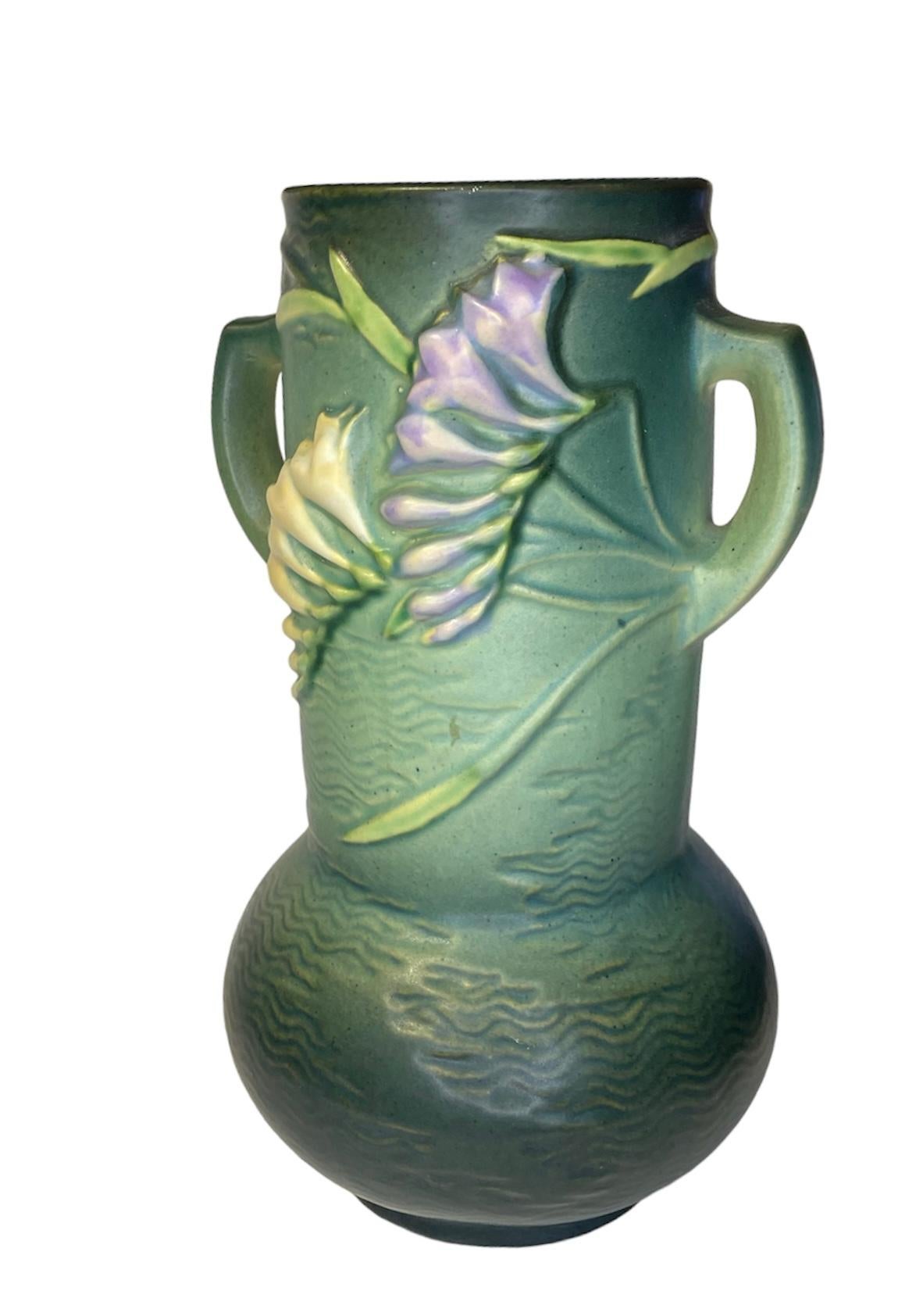 20th Century Roseville Pottery Freesia Flower Pattern Vase