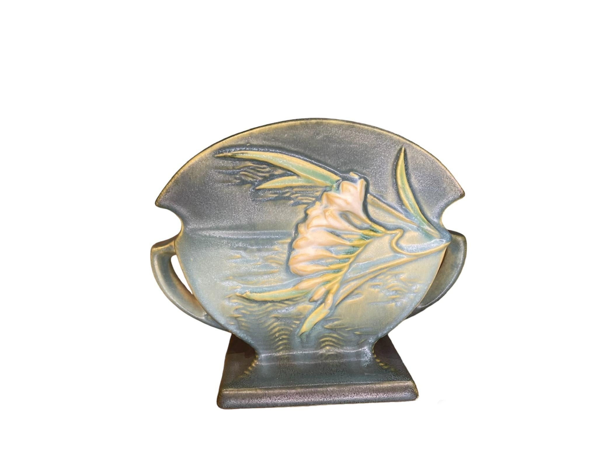 Clay Roseville Pottery Freesia Flower Pattern Vase