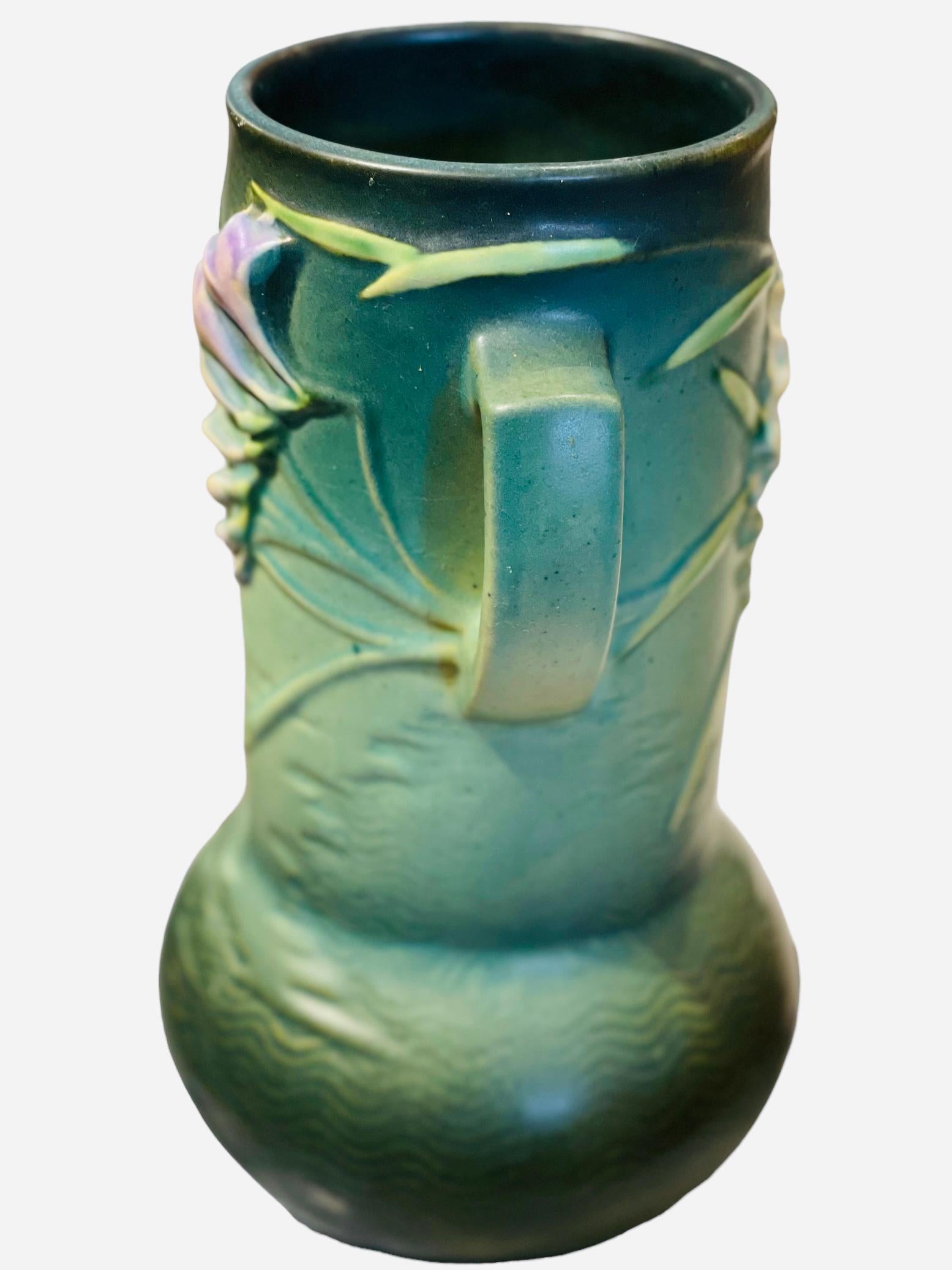 Repoussé Roseville Pottery Freesia Flower Pattern Vase