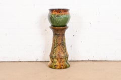 Roseville Pottery Glazed Ceramic Jardiniere With Pedestal Stand, Circa 1940s