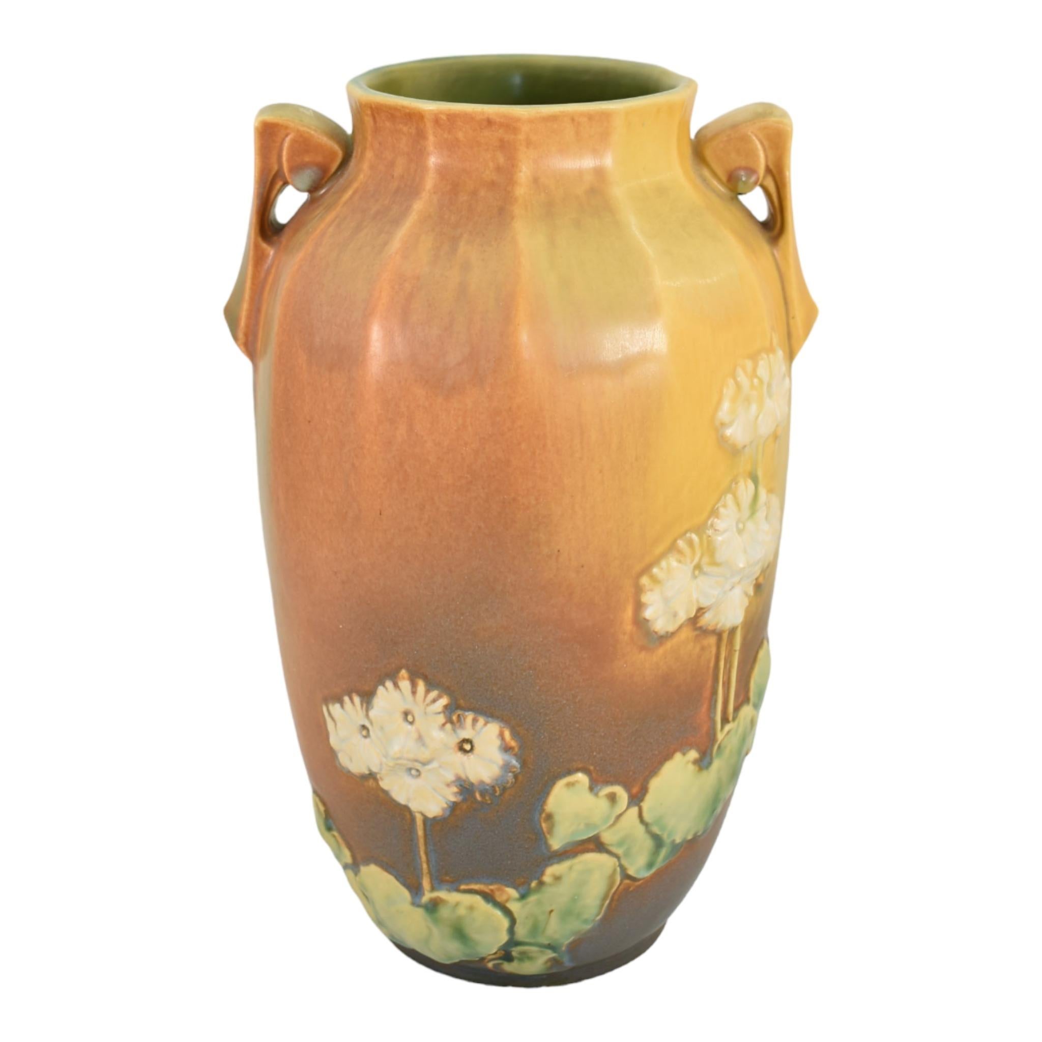 Roseville Primrose Experimentale Dreifachglasur-Vase aus Keramik 1936 Vintage-Keramik (Art déco) im Angebot