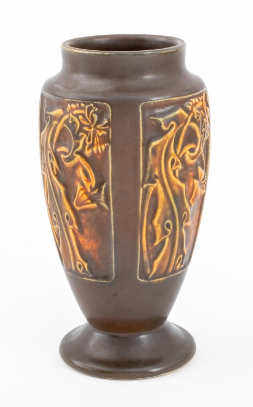 Art Deco Roseville Rosecraft Pottery Panel Vase, ca. 1920s