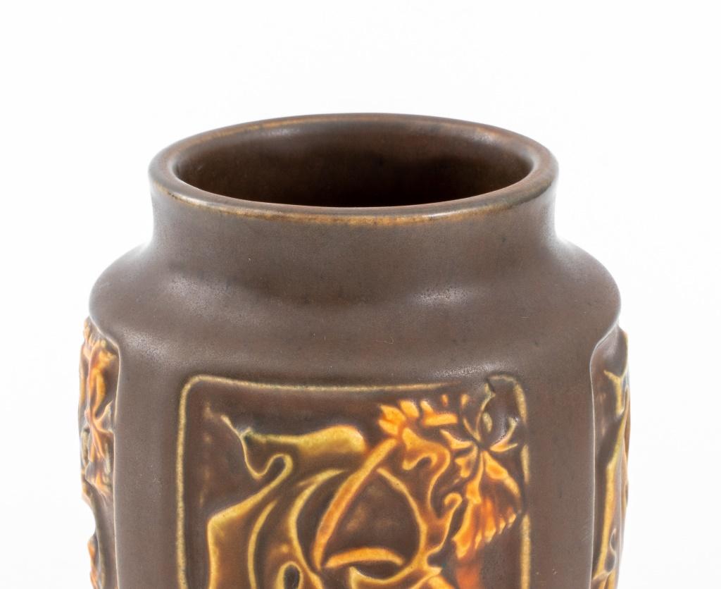 Ceramic Roseville Rosecraft Pottery Panel Vase, ca. 1920s