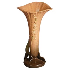 Roseville Wincraft Art Pottery Brown Vase with Ixia Pattern C1937