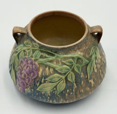 Roseville Wisteria Blue Matte Art Pottery Two-Handled Vase, 1930s