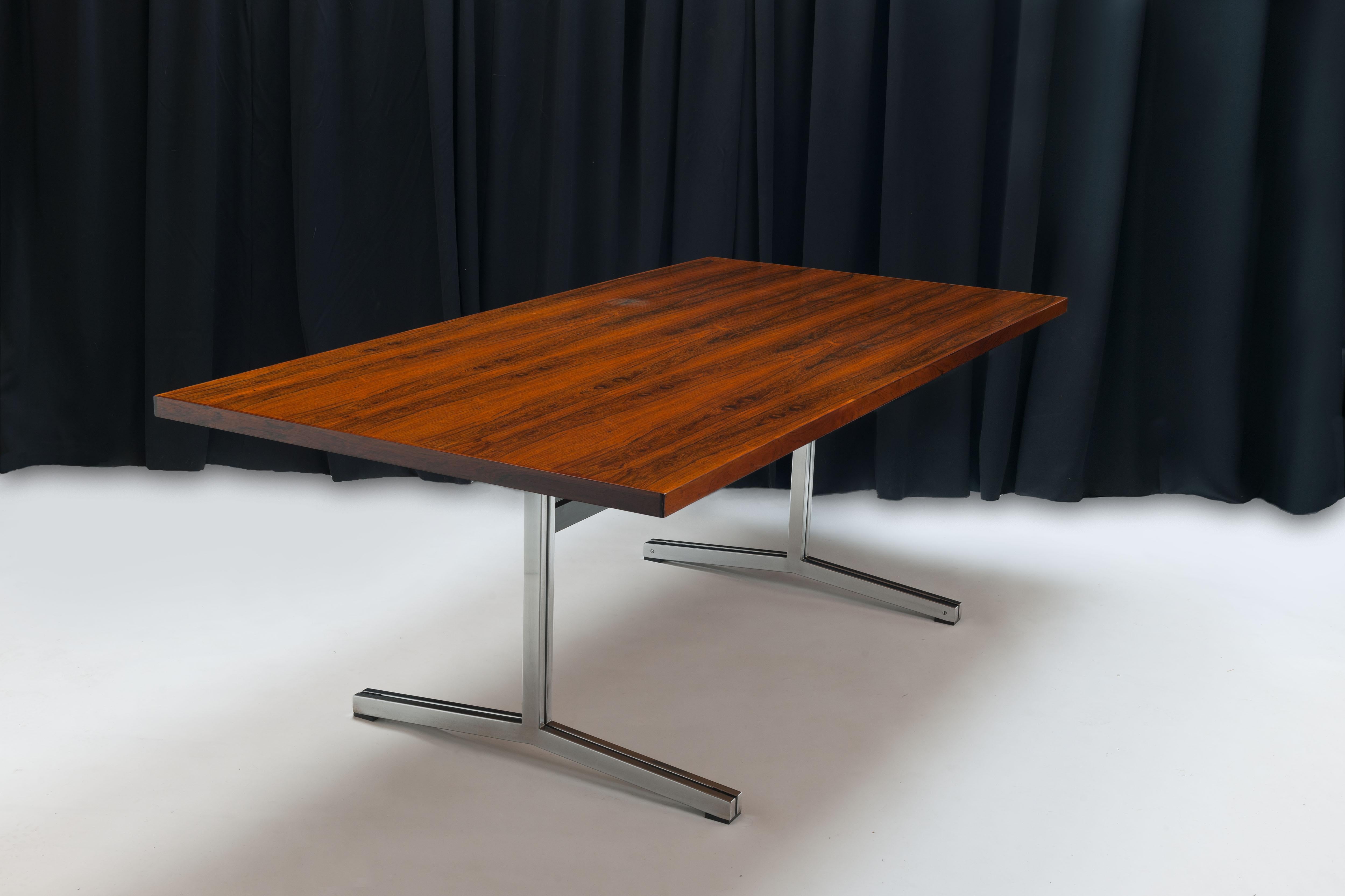 Rosewood 1960's Conference Table Desk by Theo Tempelman for A.P. Originals 7