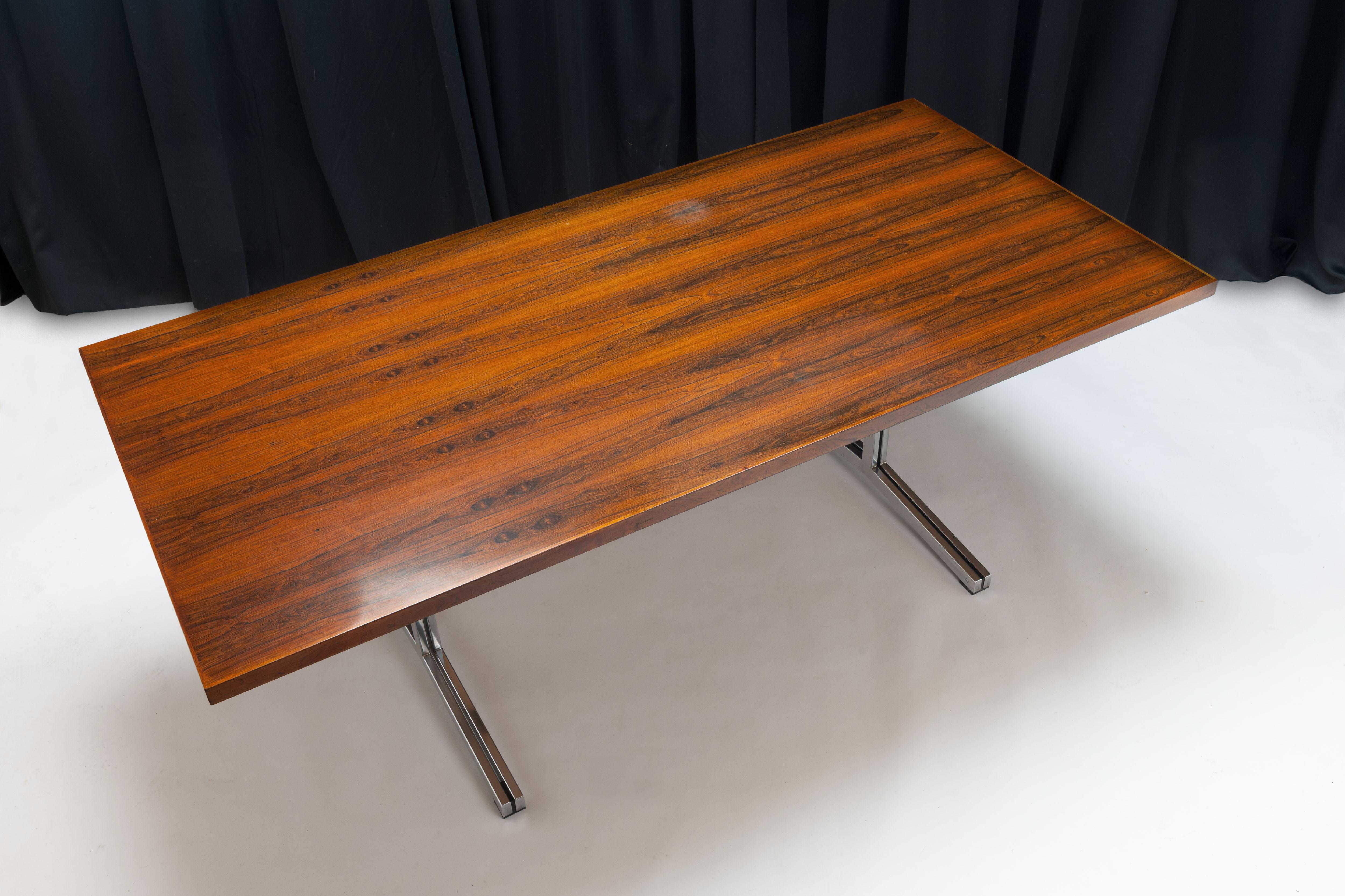Dutch Rosewood 1960's Conference Table Desk by Theo Tempelman for A.P. Originals