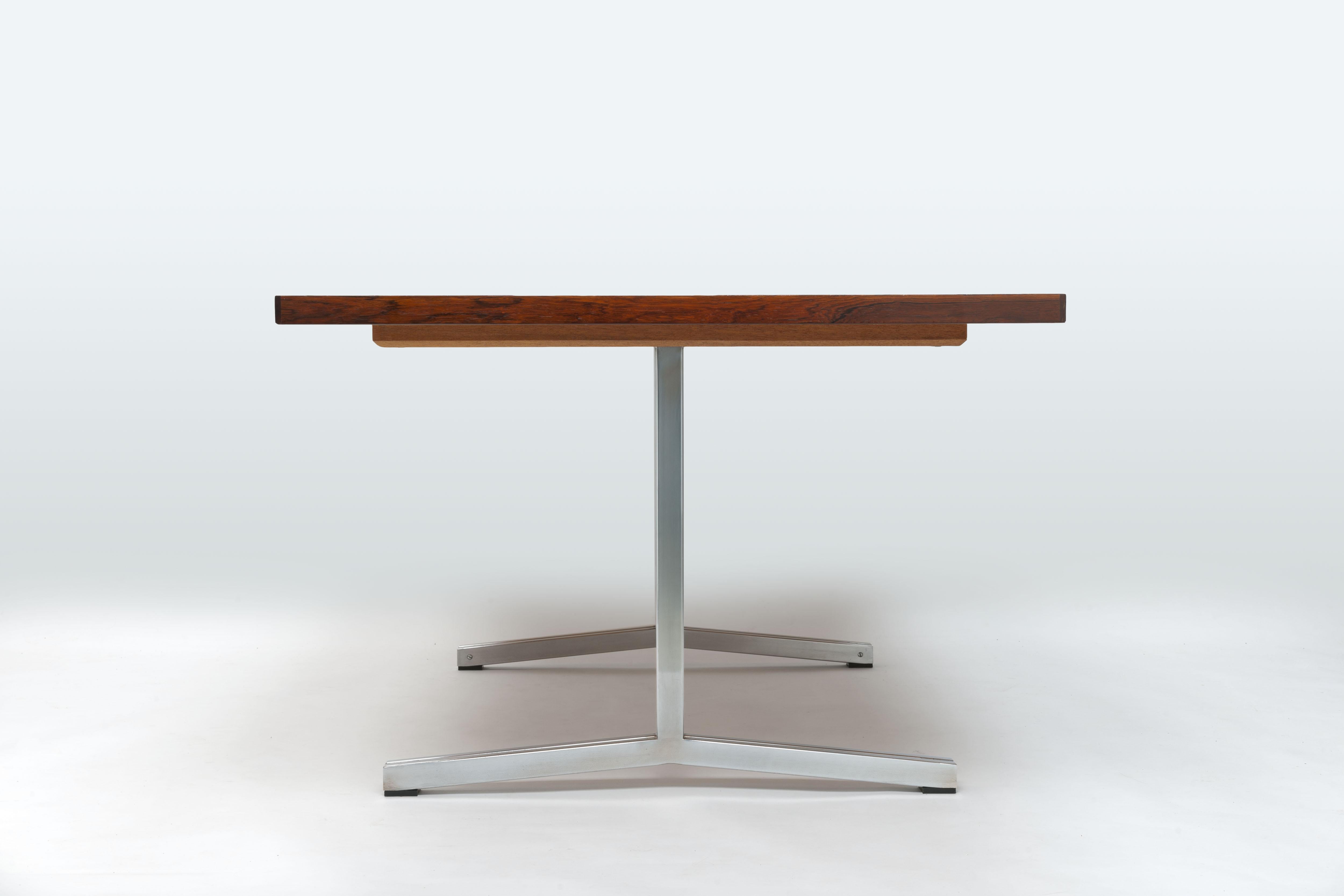 Polychromed Rosewood 1960's Conference Table Desk by Theo Tempelman for A.P. Originals