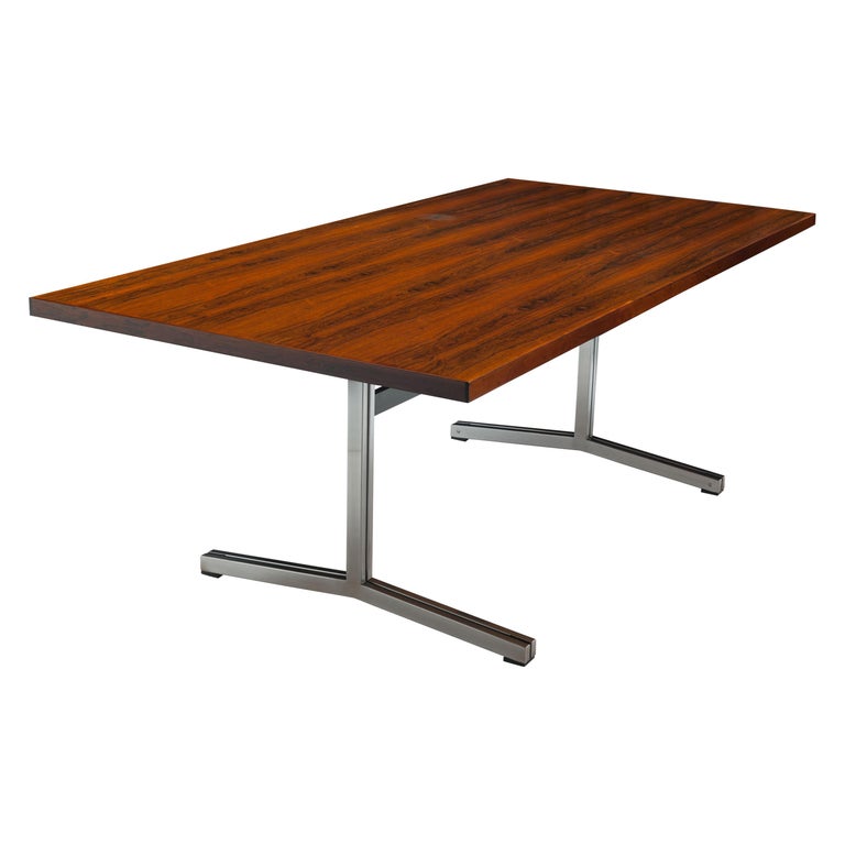 Rosewood 1960's Conference Table Desk by Theo Tempelman for A.P. Originals For Sale