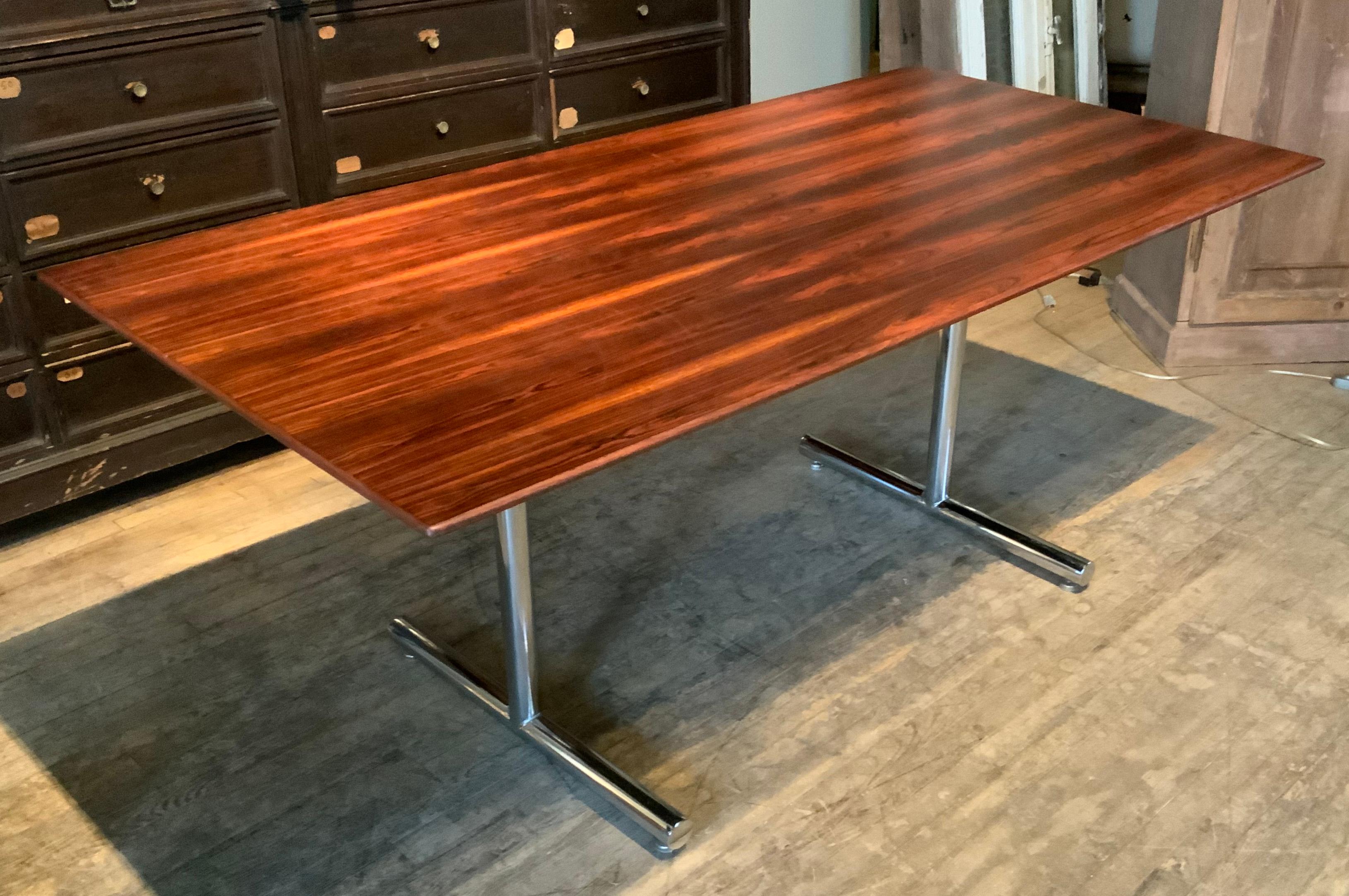 Mid-Century Modern Rosewood 1970s 'Omega' Dining Table or Desk by Hans Eichenberger