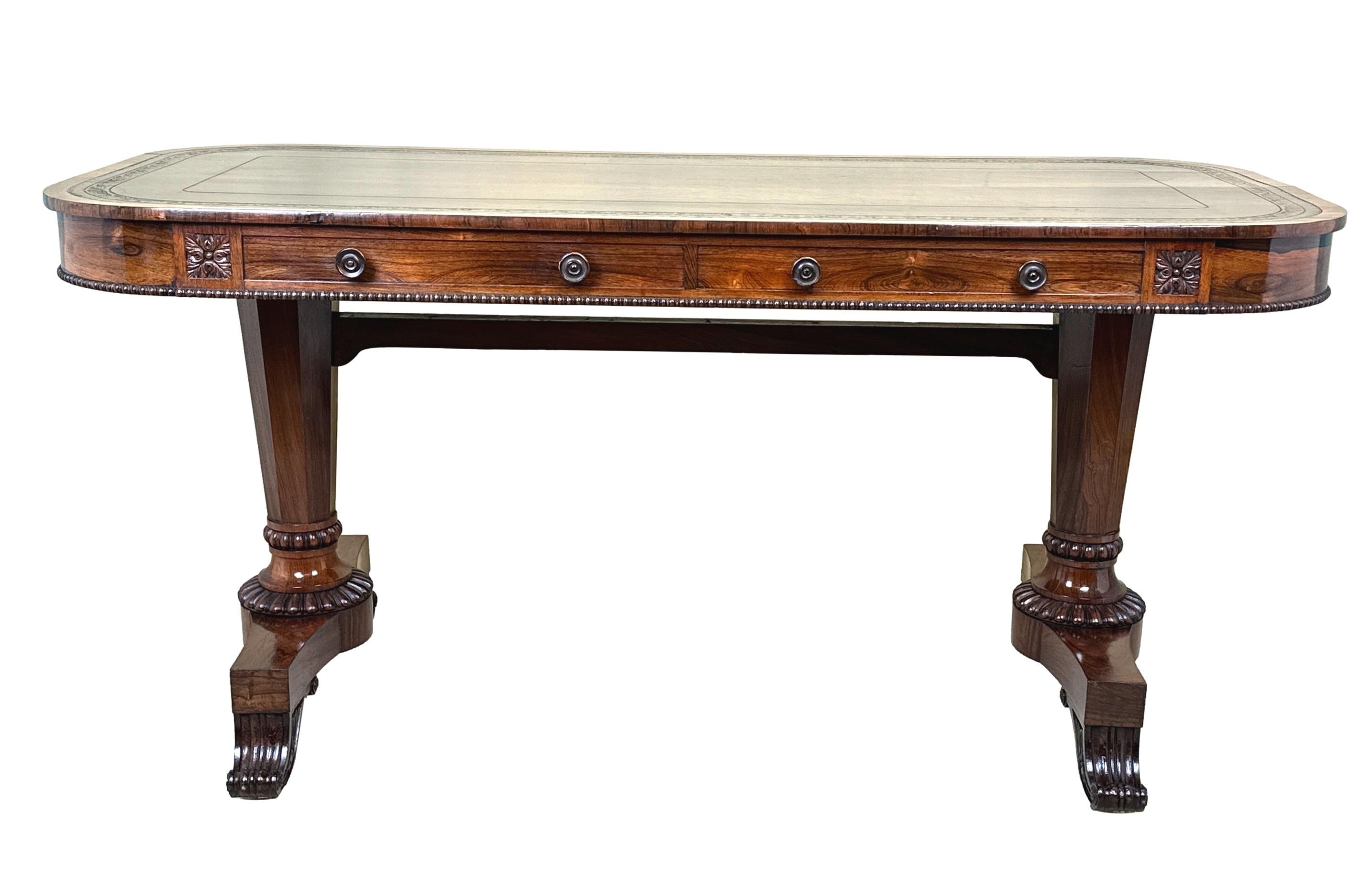 English Rosewood 19th Century Writing Table For Sale