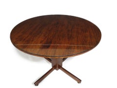 Rosewood Round Pedestal Base Dining Table