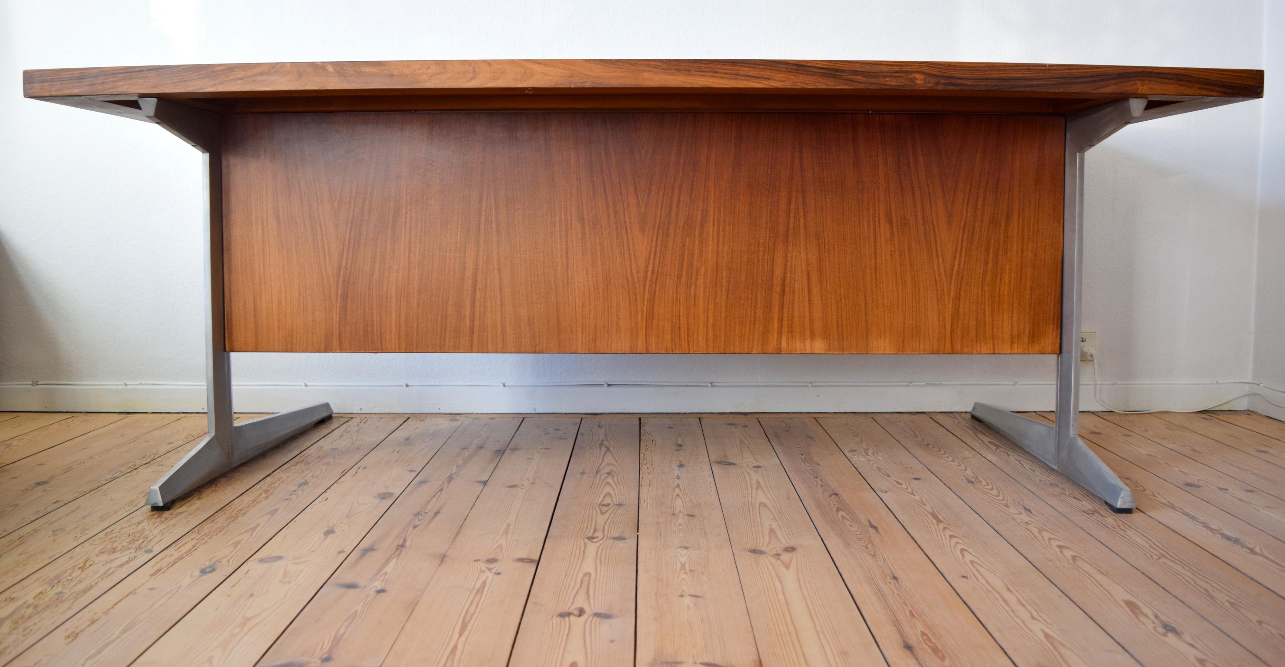 Rosewood and Aluminium Executive Desk, Marius Byrialsen for Nipu Møbler, Denmark 4