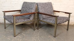 Rosewood & Aluminum Armchairs