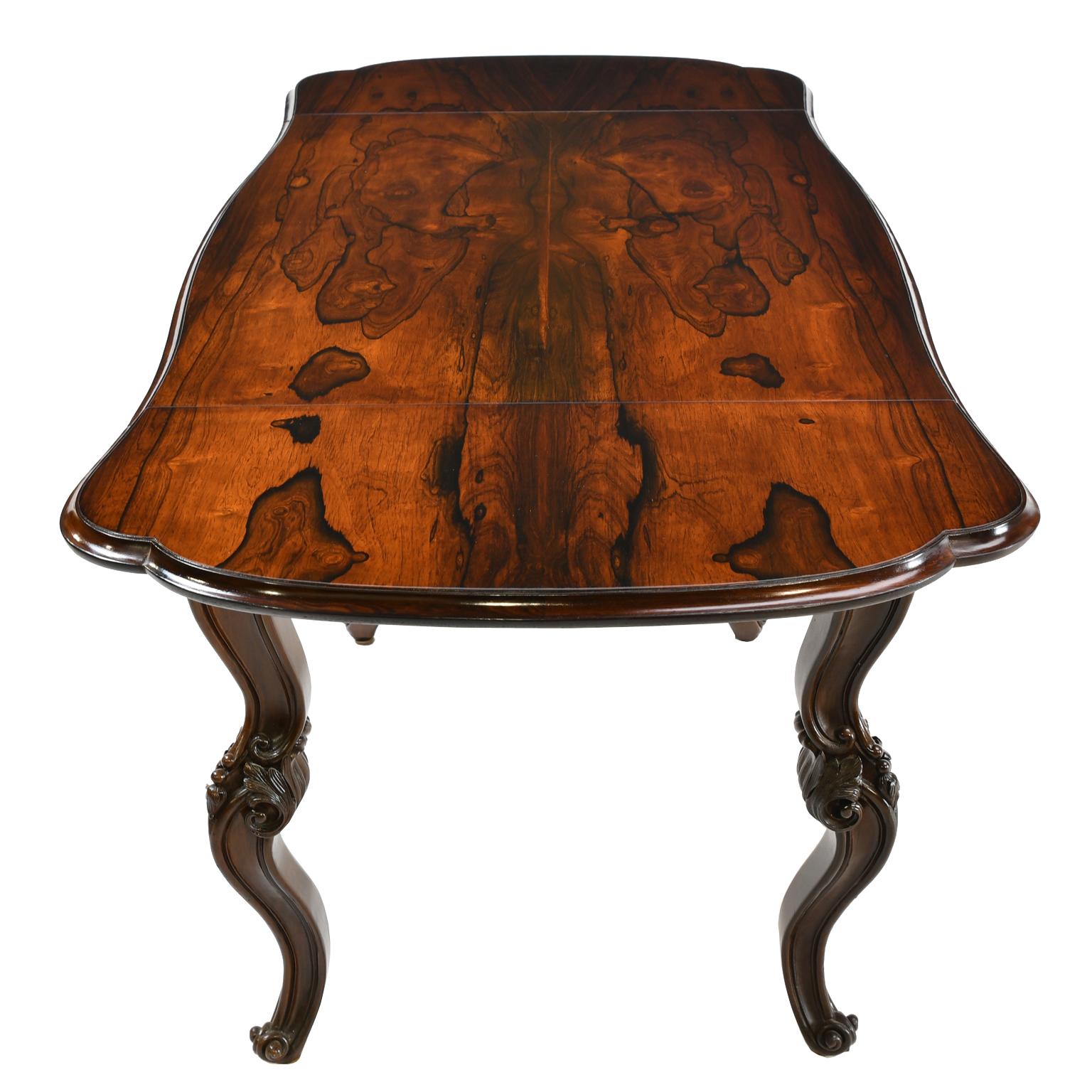 Rosewood American Rococo Revival Sofa Table or Writing Table NYC, circa 1840 For Sale 7