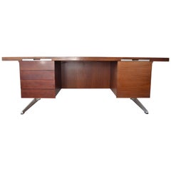 Rosewood and Aluminium Executive Desk, Marius Byrialsen for Nipu Møbler, Denmark