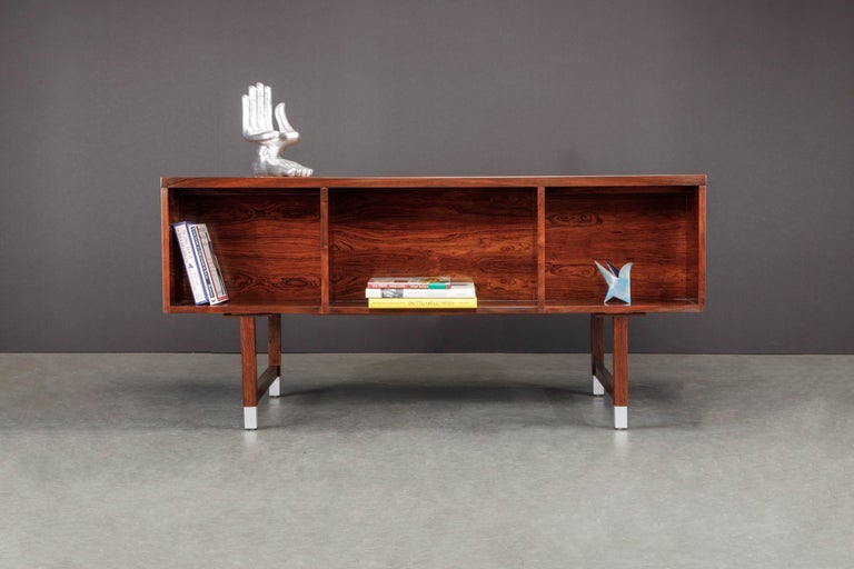Rosewood and Aluminum Desk by Kai Kristiansen for Feldballes Møbelfabrik, 1960s 14