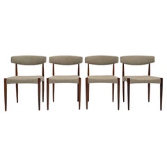 Rosewood and Beige Wool Set of 4 Dining Chairs Mid-Century, Danish, 1960s