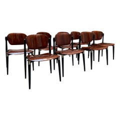 Rosewood and Black Lacquered "S83" Side Chair by Eugenio Gerli for Tecno, 1962