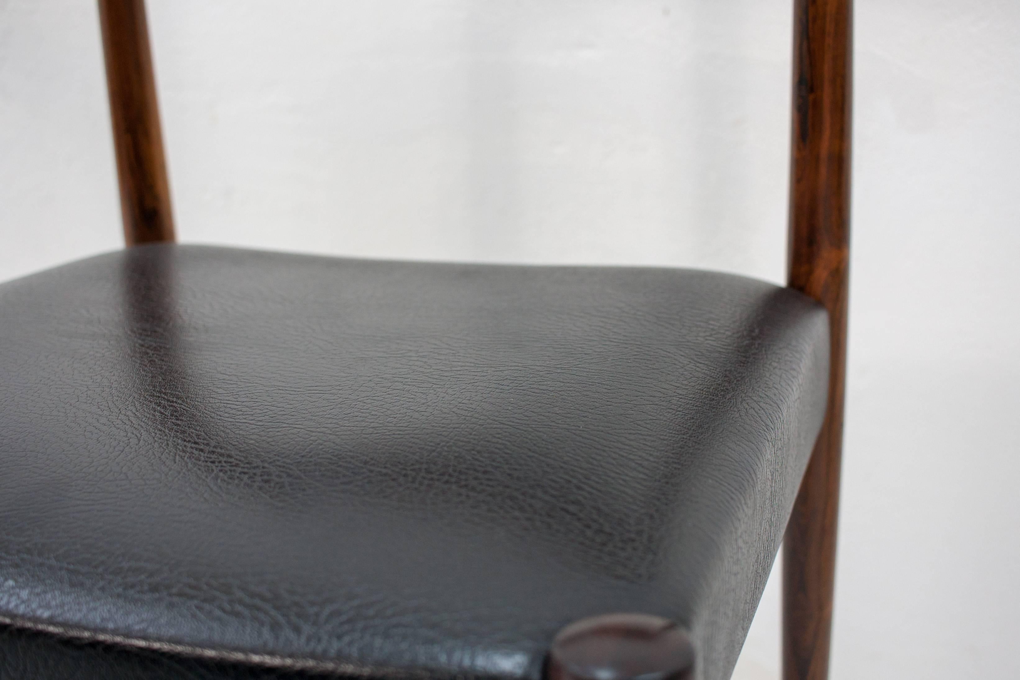 Rosewood and Black Leather Lübke Dining Chairs, Set of Four, 1960s In Good Condition In Den Haag, NL
