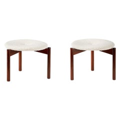 Rosewood and Boucle Wool Stools by Uno Kristiansson, 1960s