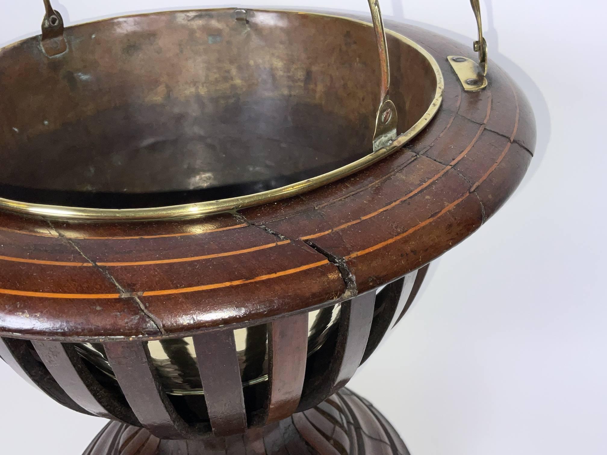 Rosewood and Brass Library Planter 6