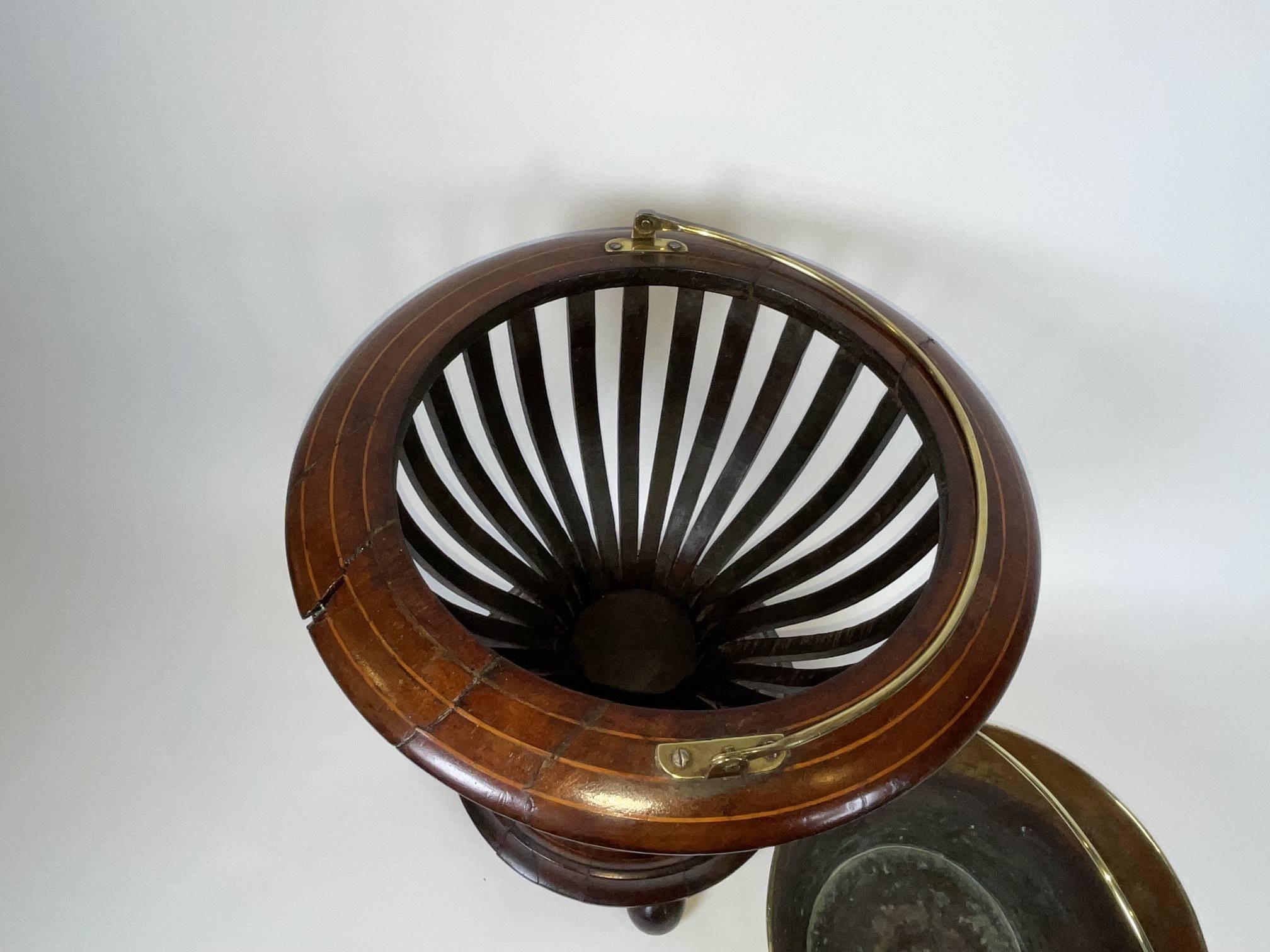 European Rosewood and Brass Library Planter