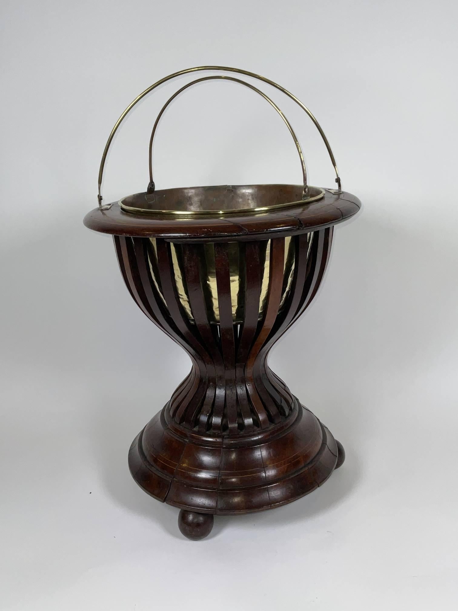 Rosewood and Brass Library Planter 4