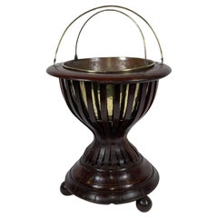 Rosewood and Brass Library Planter