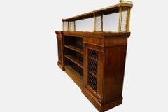 Rosewood and Brass Open Bookcase
