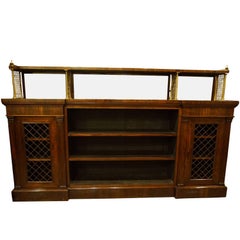 Rosewood and Brass Open Bookcase