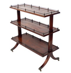 Vintage Rosewood and Brass Serving Cart