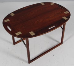 Bandeja o mesa de mayordomo de palisandro y latón de Svend Langkilde para Illums Bolighus