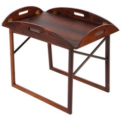 Rosewood and Brass Tray or Butlers Table by Svend Langkilde for Illums Bolighus