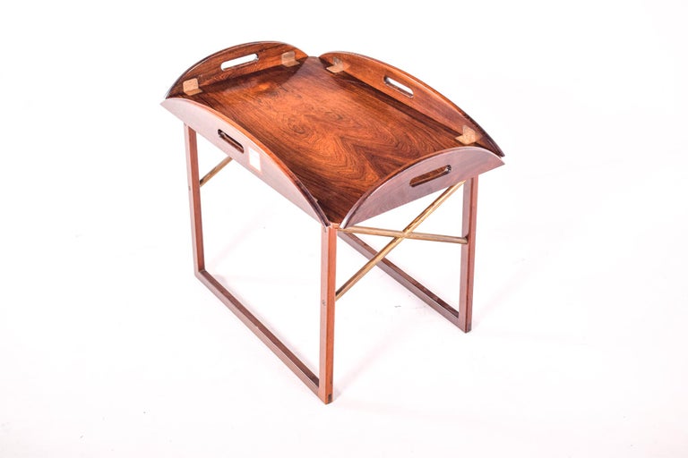 Mid-20th Century Rosewood and Brass Tray Table by Svend Langkilde, 1950’s