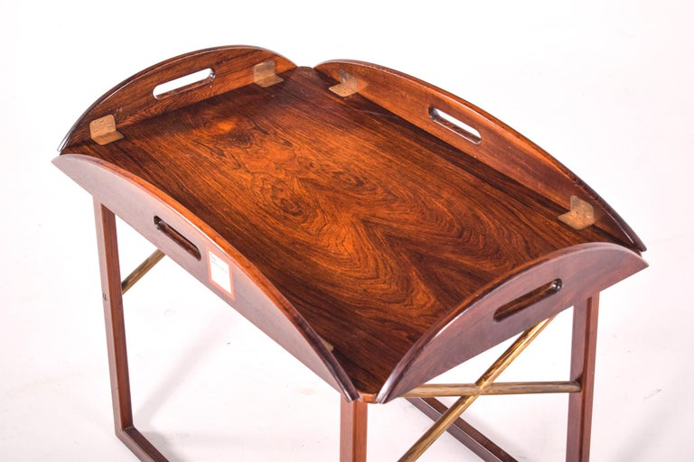 Rosewood and Brass Tray Table by Svend Langkilde, 1950’s 1