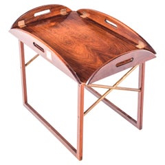 Table à plateau en bois de rose et laiton de Svend Langkilde, années 1950