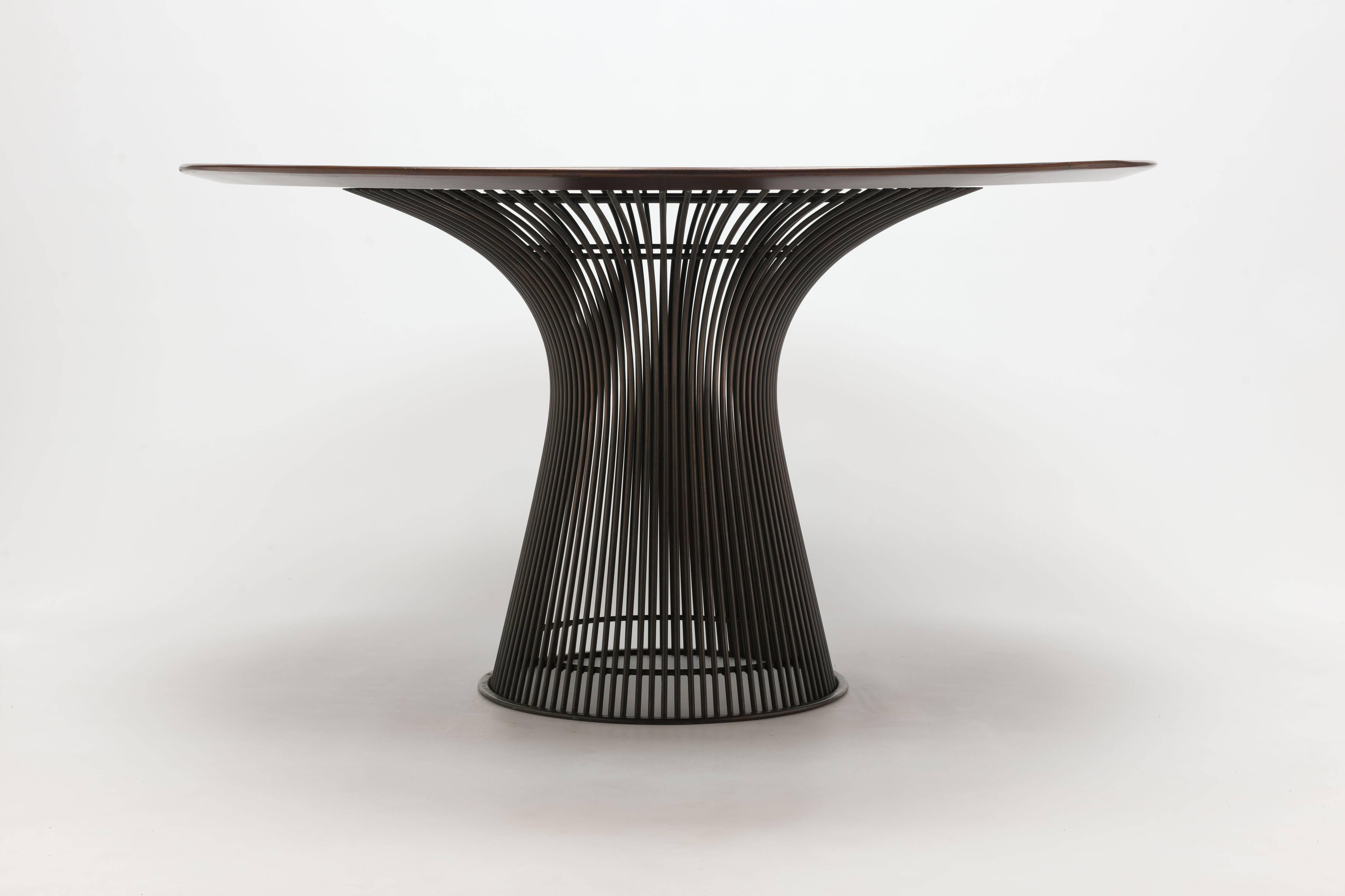 Mid-20th Century Rosewood and Bronze 1960s Warren Platner Dining Table by Knoll