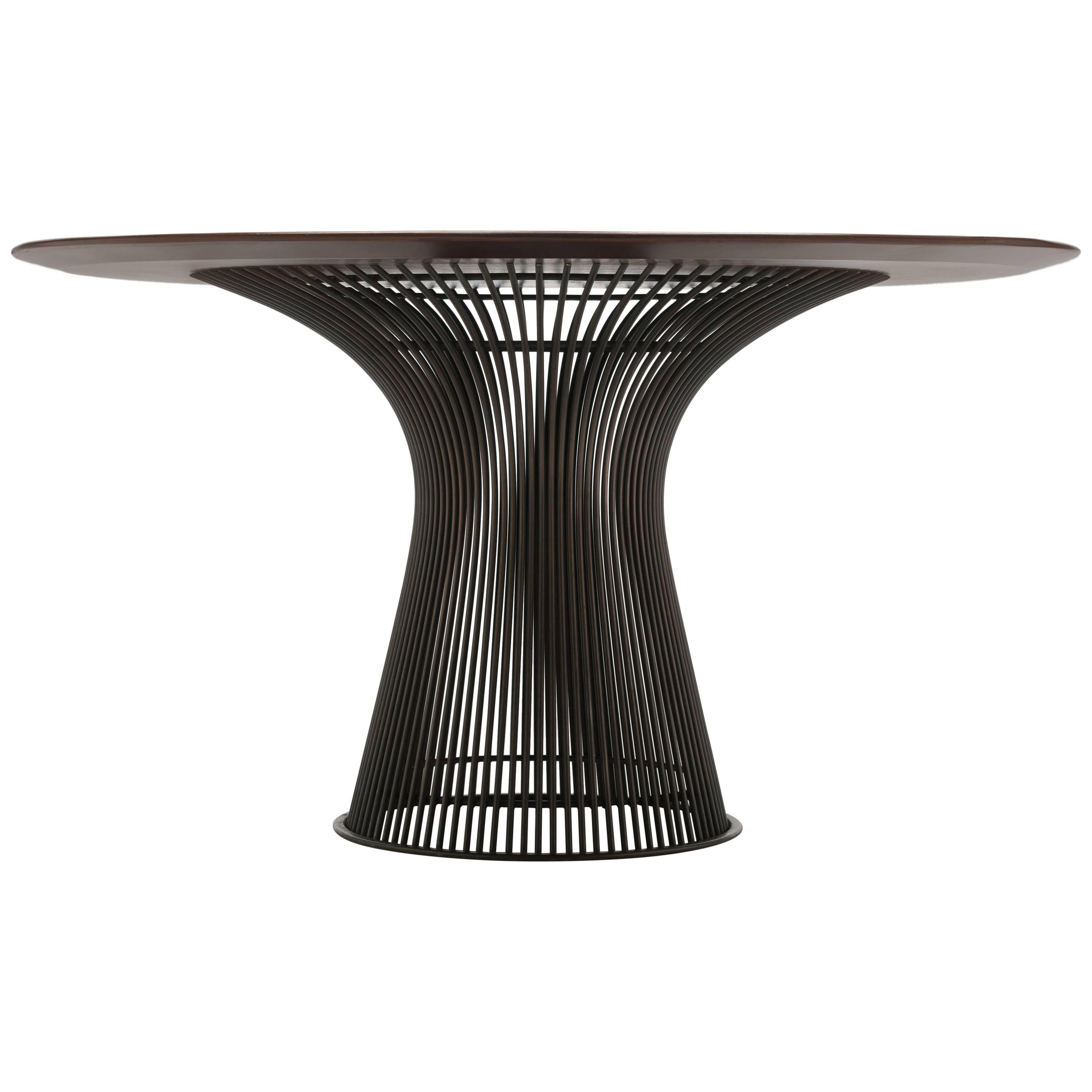 Rosewood and Bronze 1960s Warren Platner Dining Table by Knoll