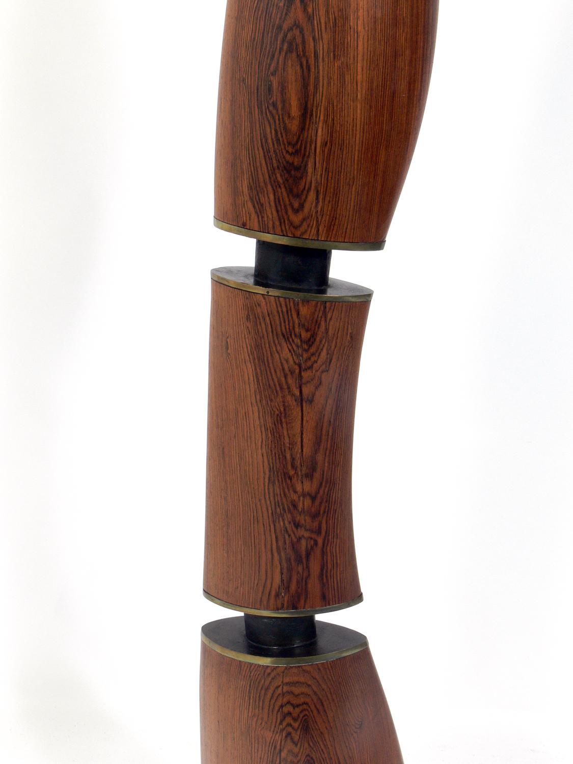 Rosewood and Bronze Totem Sculpture by Alden Smith 1