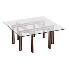 Rosewood and Brushed Steel Cocktail Table by Henning Korch, 1960s