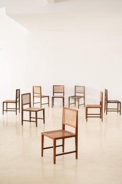 Rosewood and Cane Dining Chairs, M.L. Magalhães, 1960s, Midcentury Brazilian