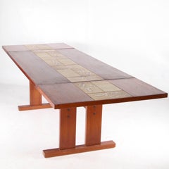 Table de salle à manger à rallonge en palissandre et céramique