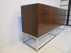 Rosewood and Chrome 10-Drawer Chest /Cabinet / Credenza
